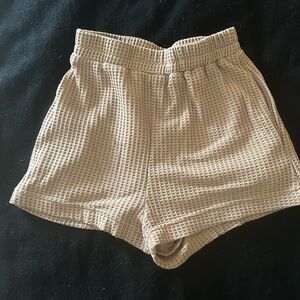 Princess Polly Beige Waffle Knit Athletic Shorts